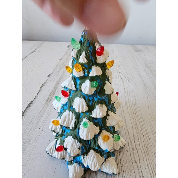 Vintage plaster light tree unique village Xmas decor - Picture 3 of 10